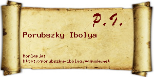 Porubszky Ibolya névjegykártya